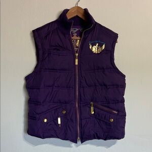 Cowgirl Tuff Women’s Purple Puffer Vest with Gold Accents